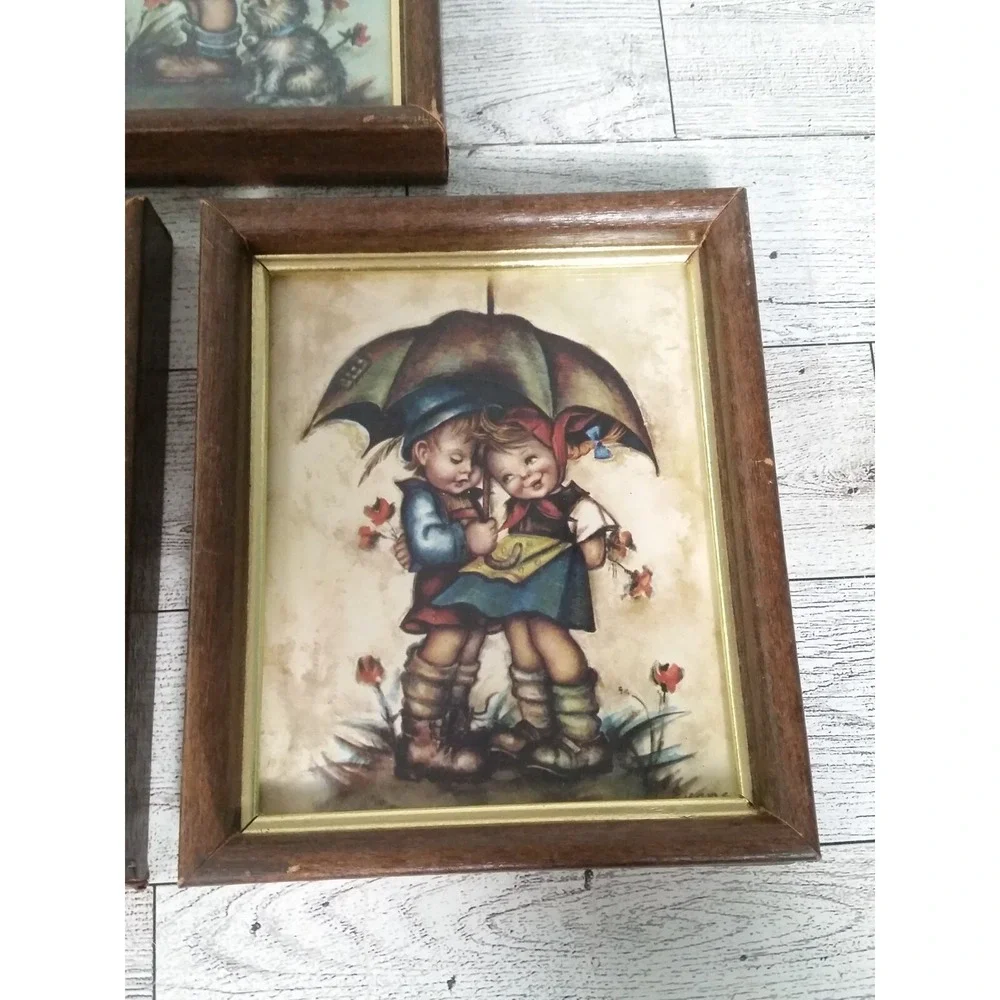 Vintage‎ Evans Framed Wall Hummel Goebel Set of 3 Intercraft Kids Boys Girls